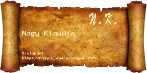 Nagy Klaudia névjegykártya